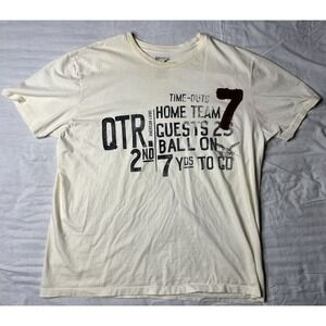 American Living T Shirt Men's Size XL Football Theme Shirt Sleeve Gray